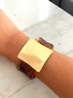 Bracelete Ella Resina Escovado