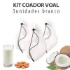 Kit Coador Voal Branco para leites vegetais (panela furada) 3 unidades
