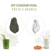 Kit Coador Voal Preto e Branco para leite vegetal e suco verde (panela furada)