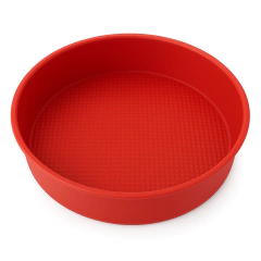 Forma de Silicone Redonda Vermelha – Ideal para Bolo, Pudim e Pão - 27 cm - comprar online