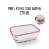 Pote Hermético Vidro Tampa Plástica Congelados Quentes Mini Marmitas 370ml - comprar online