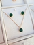 Conjunto Redondo Piedra Esmeralda - Coco Semijoyas - Accesorios Mujeres - Semi Joyas Bañado en Oro 18k