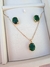 Conjunto Esmeralda Ovalado - Coco Semijoyas - Accesorios Mujeres - Semi Joyas Bañado en Oro 18k