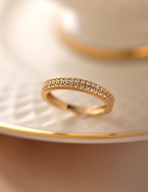 Anillo 2 hileras Zirconia Talle 18 - comprar online