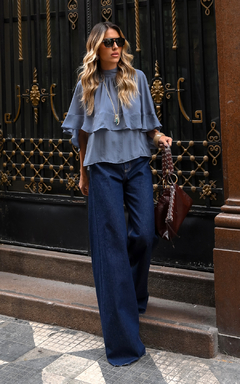 Calça Jeans Palazzo Amaciado na internet