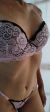 Conjunto BEATRICE corpiño armado y colales regulable, puntilla combinadas