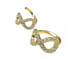 Piercing Helix Infinito Cravejado Dourado