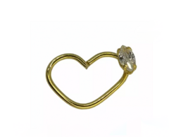 Piercing Daith Coração Liso Com Zircônia Aço