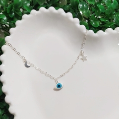 Pulseira Pingente Estrela e Lua
