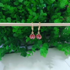 Brinco Argolinha Pingente Joaninha