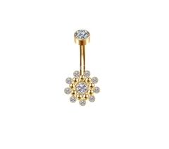 Piercing Umbigo PVD Gold Cravejado