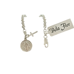 Pulseira Pingente Medalha de São Bento