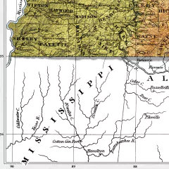 Mapa de Relevo do Tennessee - 1831 - loja online