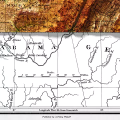 Imagem do Mapa de Relevo do Tennessee - 1831