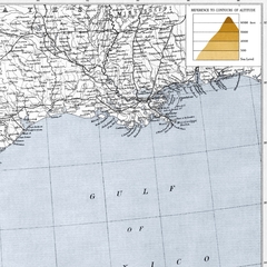 Mapa de Relevo Topográfico Hipsométrico do México, América Central