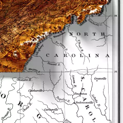 Mapa de Relevo do Tennessee - 1831