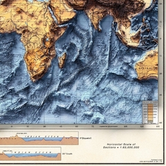Mapa de relevo batimétrico do Mundo