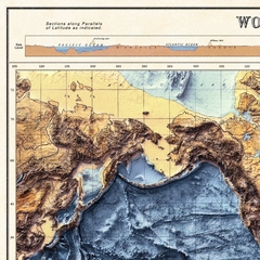 Mapa do mundo com relevo oceânico.