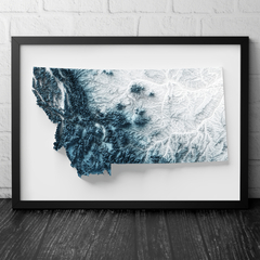 Mapa Topográfico de Montana, EUA