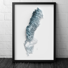 Mapa Topográfico da Suécia