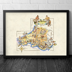 Mapa Ilustrado South Wales, Inglaterra
