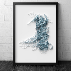 Mapa Topográfico do País de Gales