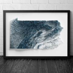 Mapa Topográfico da Pensilvânia, EUA