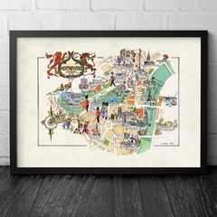Mapa ilustrado de Westminster na Inglaterra
