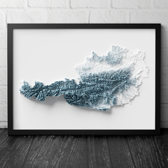 Mapa topográfico da Áustria