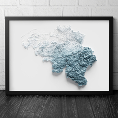 Mapa da Bélgica - Relevo Artístico