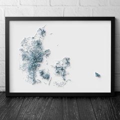 Mapa Topográfico da Dinamarca