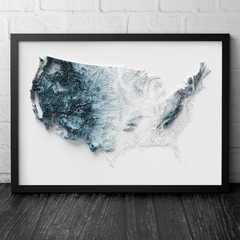 Mapa topográfico dos Estados Unidos da América