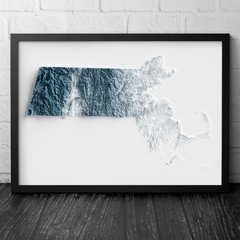 Mapa Topográfico do Massachusetts, EUA