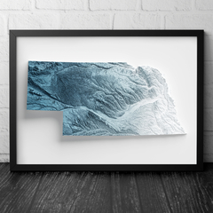 Mapa Topográfico do Nebraska, EUA