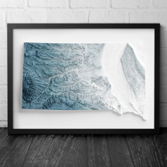 Mapa Topográfico da Dakota do Sul, EUA