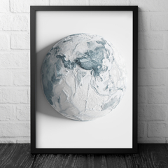 Mapa Mundi Batimétrico Centralizado na Ásia e Oceania