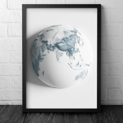Mapa Mundi Centralizado Ásia e Oceania