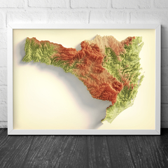 Mapa Colorido de Santa Catarina