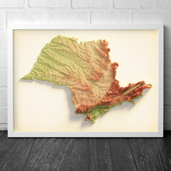 Mapa Hipsométrico Colorido de São Paulo