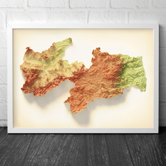 Mapa Hipsométrico Colorido da Paraíba