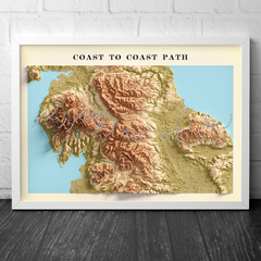 Mapa Trilha Coast to Coast Path, Inglaterra