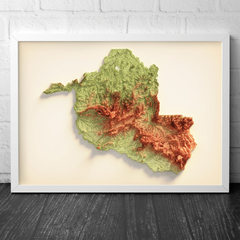 Mapa Hipsométrico Colorido de Rondônia
