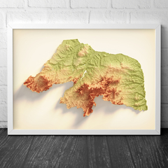 Mapa Hipsométrico Colorido do Rio Grande do Norte