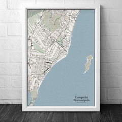 Mapa de Contorno da Praia do Campeche em Florianópolis, Santa Catarina
