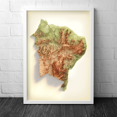 Mapa topográfico Colorido do Nordeste