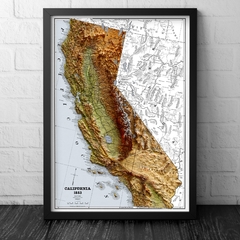 Mapa Topográfico da Califórnia.