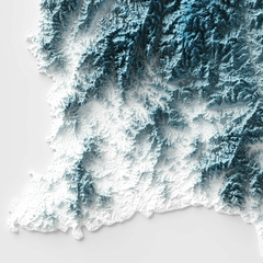 Outra visão detalhada do mapa topográfico de Encruzilhada do Sul.