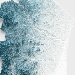 Outra visão detalhada do mapa topográfico de Espírito Santo.