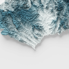 Outra visão detalhada do mapa topográfico de Goiás.