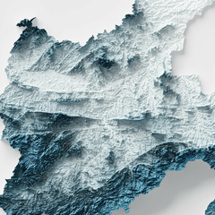 Outra visão detalhada do mapa topográfico da Paraíba.